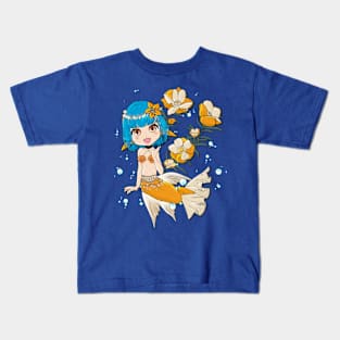 Blue and Orange Mermaid Kids T-Shirt